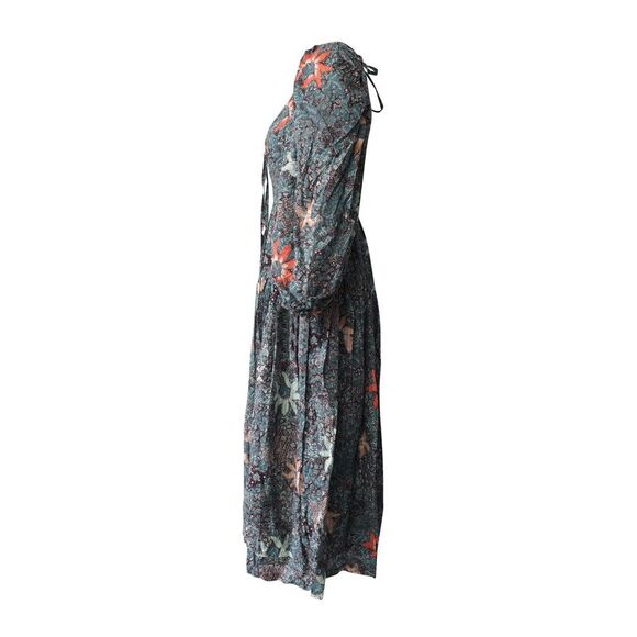Pre Loved Ulla Johnson Kemala Floral Print Midi Dress in Multicolor Cotton Women - Picture 2 of 8